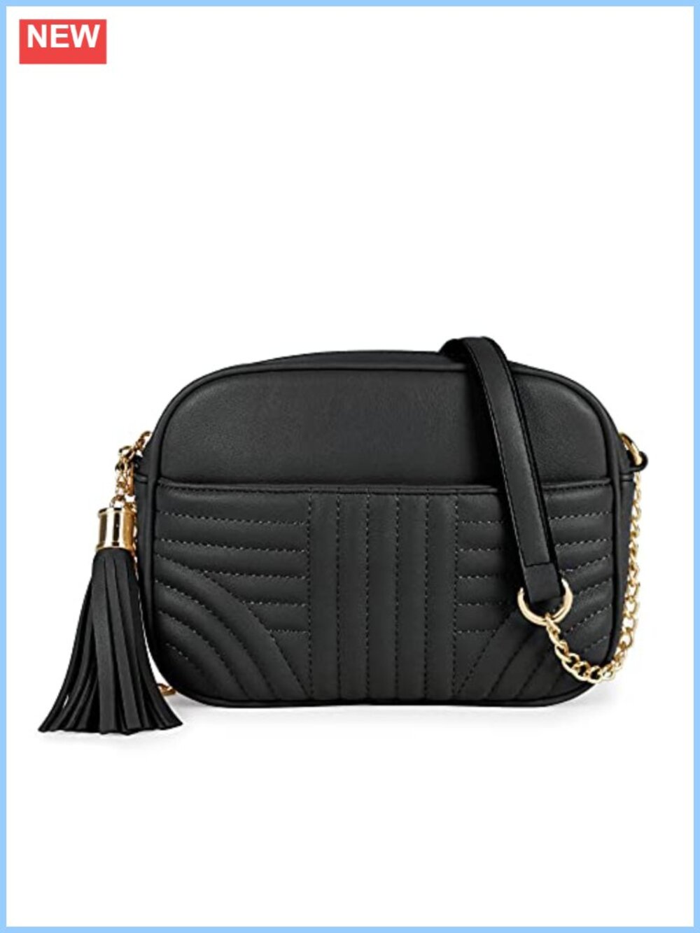 Quilted Crossbody Bag Vegan Leather Tassel Camera Bag Shoulder Purse